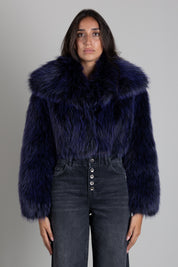 Patrizia Pepe Ecopelliccia Crop con Collo Ampio 8O0016 E0002 PURPLE BAYLAGE FU