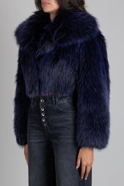 Patrizia Pepe Ecopelliccia Crop con Collo Ampio 8O0016 E0002 PURPLE BAYLAGE FU