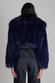 Patrizia Pepe Ecopelliccia Crop con Collo Ampio 8O0016 E0002 PURPLE BAYLAGE FU