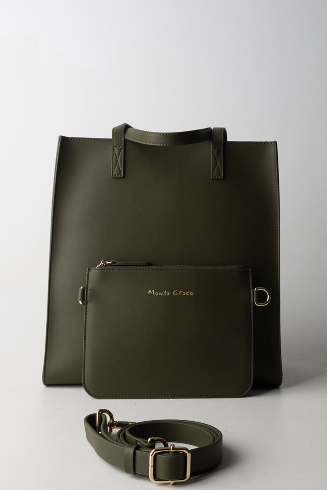 Manila Grace Felicia Bag Media con Pochette B850EU MILITARE