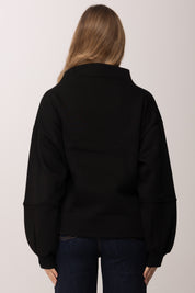 Meme Road Felpa Collo Alto con Fiocco In Strass M3227M NERO