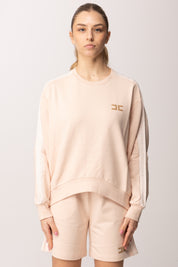 Elisabetta Franchi Bambina Felpa con Bande Logate e Logo Cc Ricamato EFFE1680FF002.C125