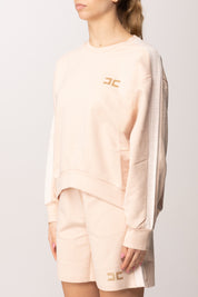 Elisabetta Franchi Bambina Felpa con Bande Logate e Logo Cc Ricamato EFFE1680FF002.C125