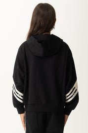 Elisabetta Franchi Bambina Felpa con Cappuccio e Bande Logate EFFE1540FF002 NERO/MILK-NERO-ROSA BABY