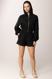 Elisabetta Franchi Bambina Felpa con Cappuccio e Bande Logate EFFE1670FF002.N275