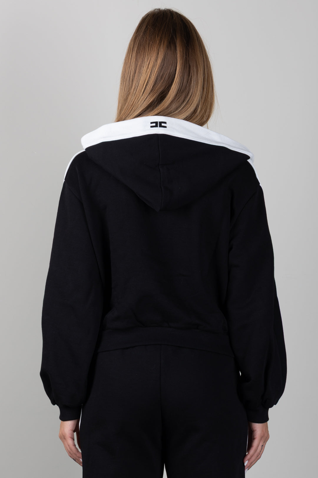 Elisabetta Franchi Bambina Felpa con Cappuccio e Bande Loggate EFFE175CFF017.N101