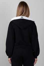 Elisabetta Franchi Bambina Felpa con Cappuccio e Bande Loggate EFFE175CFF017.N101