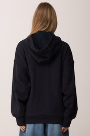 Pinko  Felpa con Cappuccio e Bottoni BLU TENEBRA