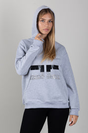 Elisabetta Franchi Bambina Felpa con Cappuccio e Logo Strass EFFE177CFF017.5602