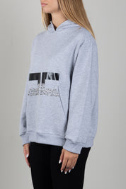 Elisabetta Franchi Bambina Felpa con Cappuccio e Logo Strass EFFE177CFF017.5602