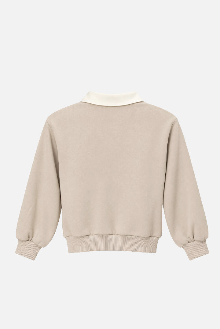 Elisabetta Franchi Bambina Felpa con Colletto a Contrasto e Logo In Strass EGFE0680FF002.D626