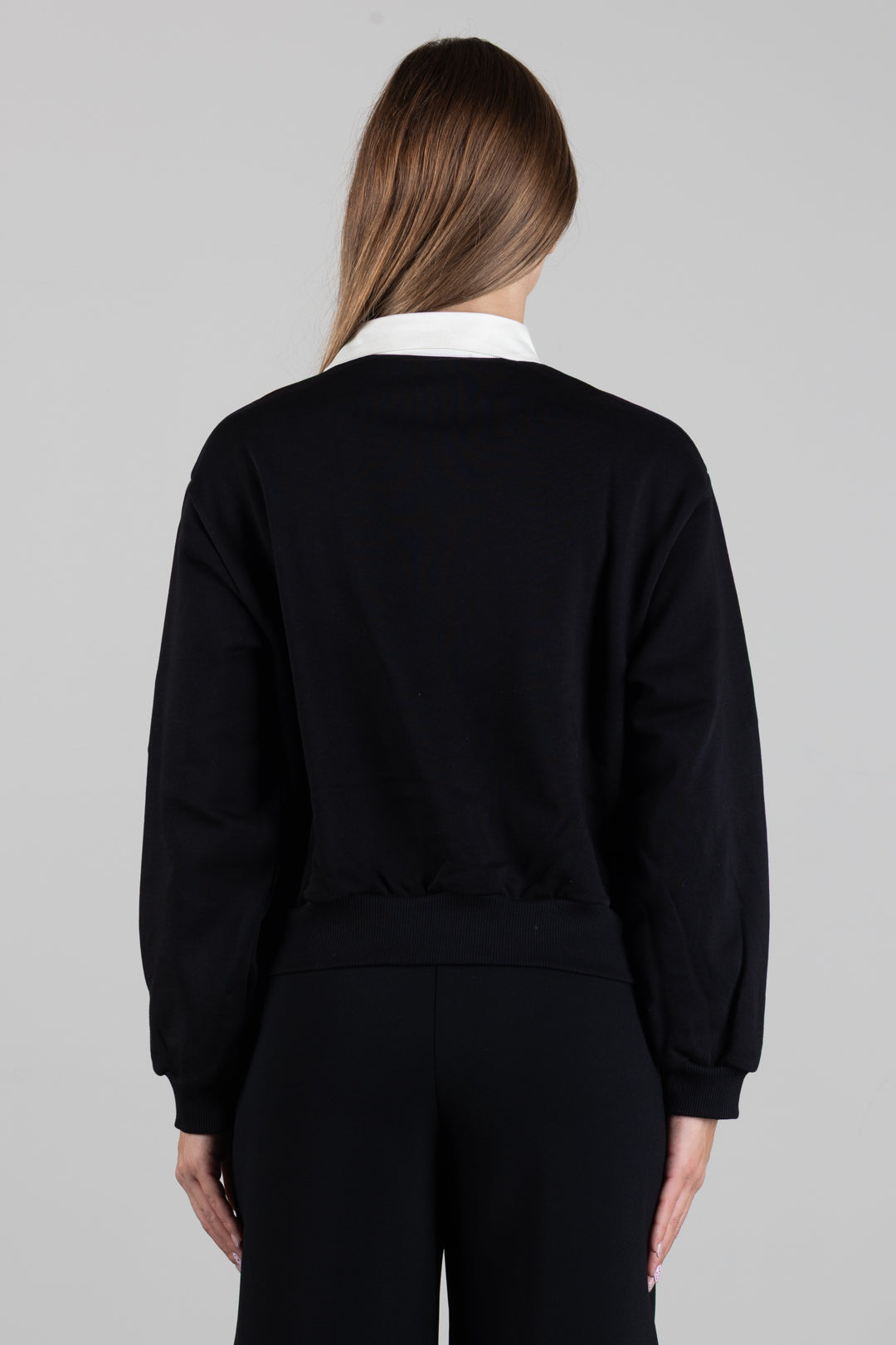 Elisabetta Franchi Bambina Felpa con Inserto Camicia e Bottoni Logo EFFE182CFF017.N100