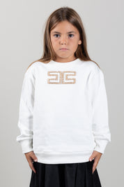 Elisabetta Franchi Bambina Felpa con Maxi Logo Decorato EFFE183CFF017.0067