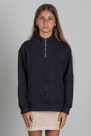 Elisabetta Franchi Bambina Felpa con Mezza Zip e Logo Tono Su Tono EFFE176CFF017.N000