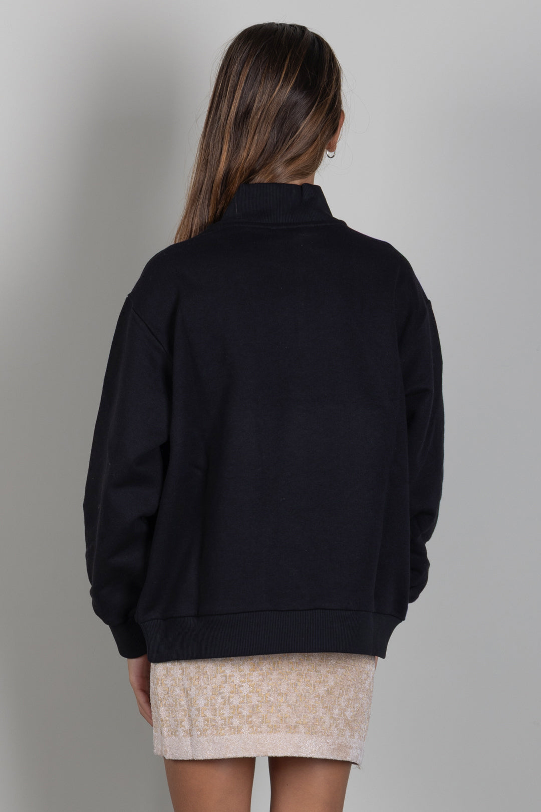 Elisabetta Franchi Bambina Felpa con Mezza Zip e Logo Tono Su Tono EFFE176CFF017.N000