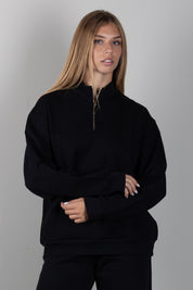 Elisabetta Franchi Bambina Felpa con Mezza Zip e Logo Tono Su Tono EFFE176CFF017.N000