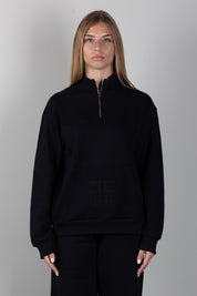 Elisabetta Franchi Bambina Felpa con Mezza Zip e Logo Tono Su Tono EFFE176CFF017.N000