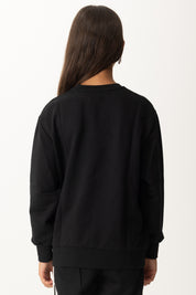 Elisabetta Franchi Bambina Felpa con Ricamo Logo In Castoni EFFE1510FF002 NERO/CRYSTAL