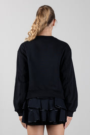 Elisabetta Franchi Bambina Felpa con Spacchi Laterali e Logo Ricamato EFFE181CFF017.N000