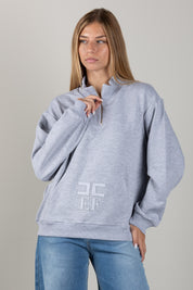 Elisabetta Franchi Bambina Felpa con Zip Corta e Logo Ricamato EFFE176CFF017.5002