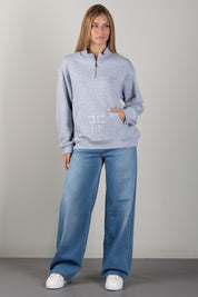 Elisabetta Franchi Bambina Felpa con Zip Corta e Logo Ricamato EFFE176CFF017.5002