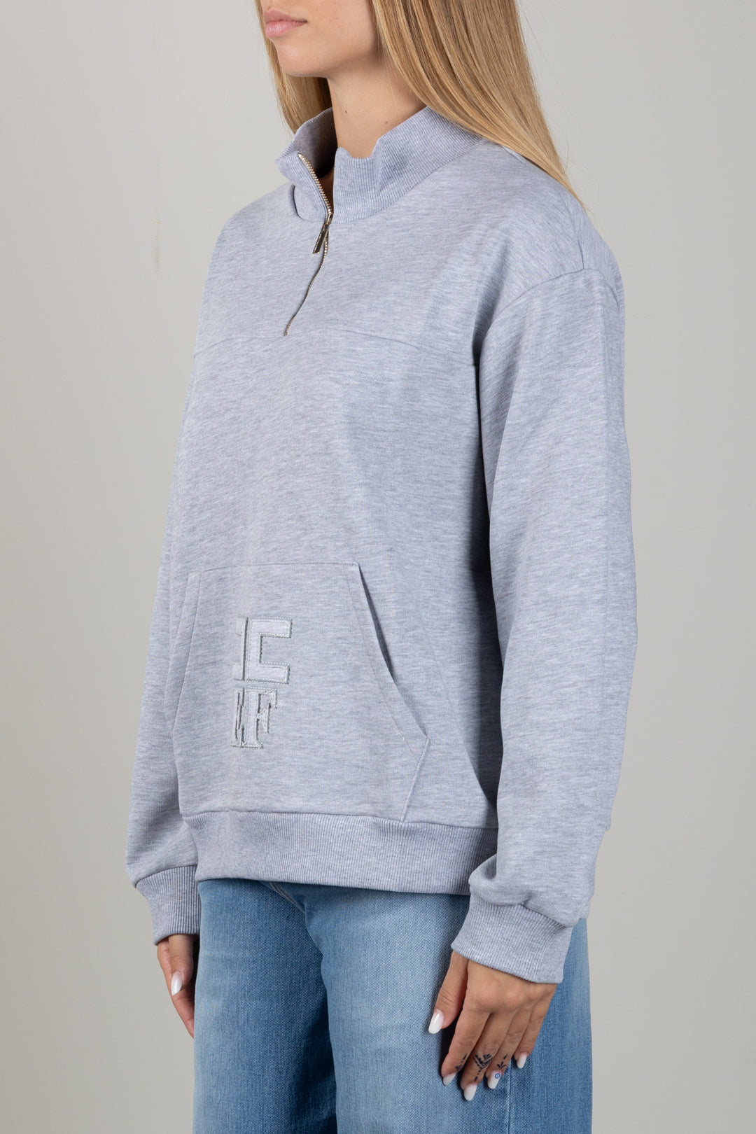 Elisabetta Franchi Bambina Felpa con Zip Corta e Logo Ricamato EFFE176CFF017.5002