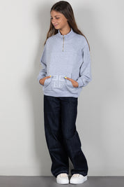 Elisabetta Franchi Bambina Felpa con Zip Corta e Logo Ricamato EFFE176CFF017.5002