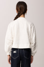 Elisabetta Franchi Bambina Felpa con Zip Diagonali e Logo Oro EFFE1740FF002.0045