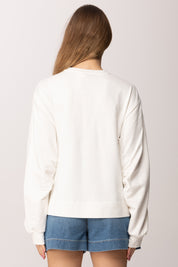 Elisabetta Franchi Bambina Felpa con Zip Diagonali e Logo Oro EFFE1740FF002.0045