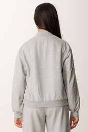 Elisabetta Franchi Bambina Felpa con Zip e Bande Logate GRIGIO MELANGE/QUARZO/AVORIO