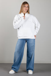 Elisabetta Franchi Bambina Felpa con Zipcorta e Logo Ricamato EFFE176CFF017.0067