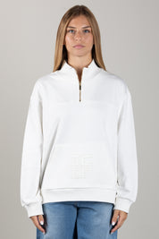 Elisabetta Franchi Bambina Felpa con Zipcorta e Logo Ricamato EFFE176CFF017.0067