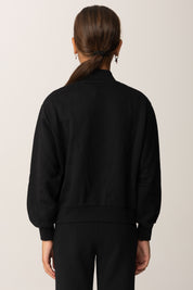 Elisabetta Franchi Bambina Felpa Full-zip con Banda Logata EFFE1550FF002 NERO/MILK/HONEY