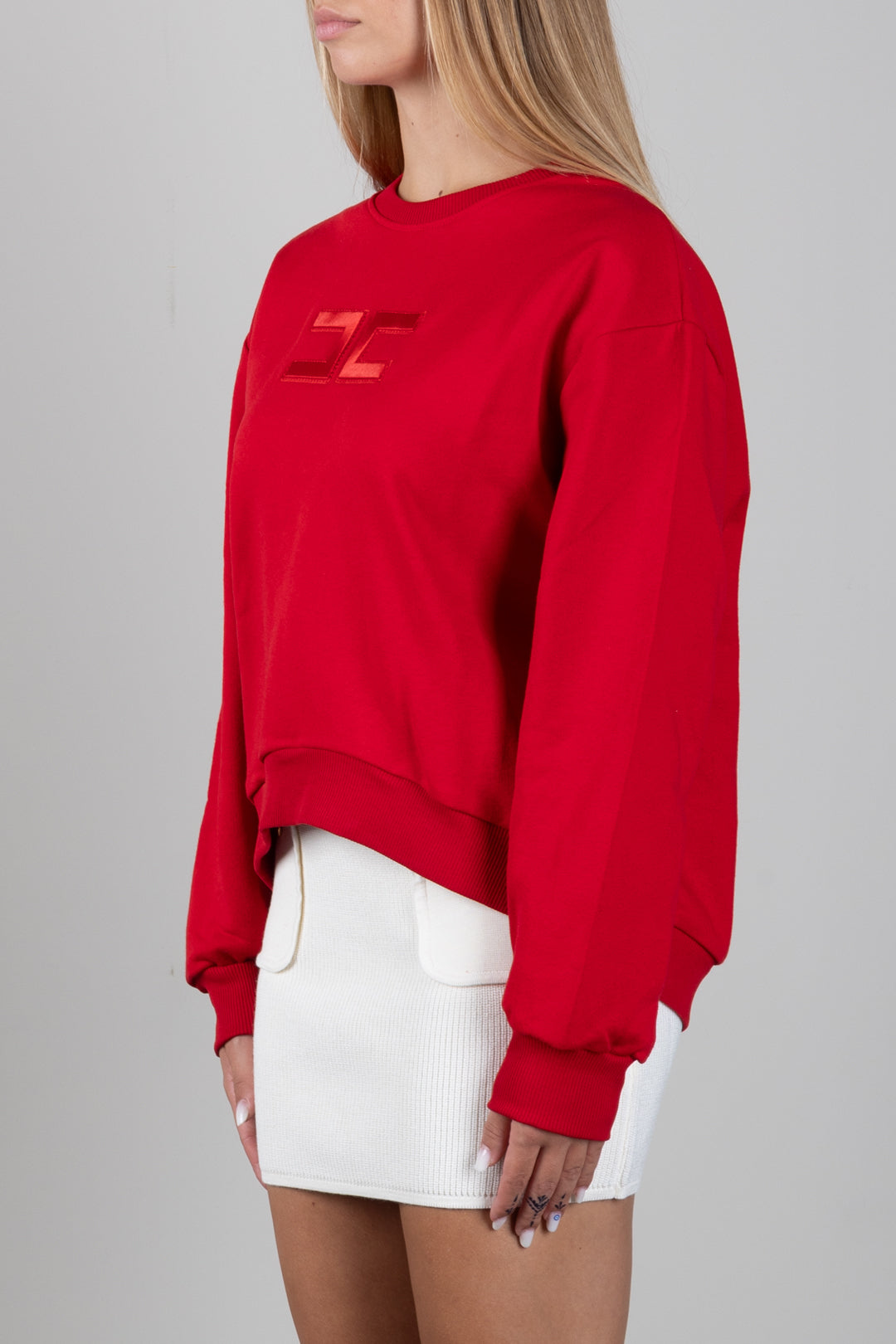 Elisabetta Franchi Bambina Felpa Girocollo con Patch Logo EFFE185CFF017.3028