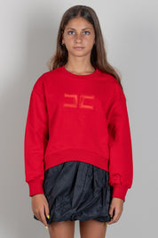 Elisabetta Franchi Bambina Felpa Girocollo con Patch Logo EFFE185CFF017.3028