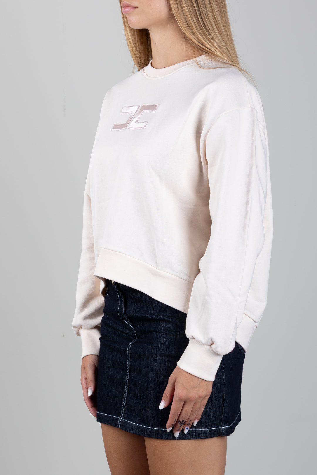 Elisabetta Franchi Bambina Felpa Girocollo con Patch Logo EFFE185CFF017.C063