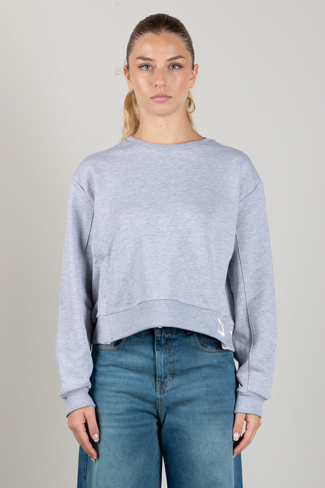 Elisabetta Franchi Bambina Felpa Girocollo con Ricamo Logo Spessorato EFFE181CFF017.5002