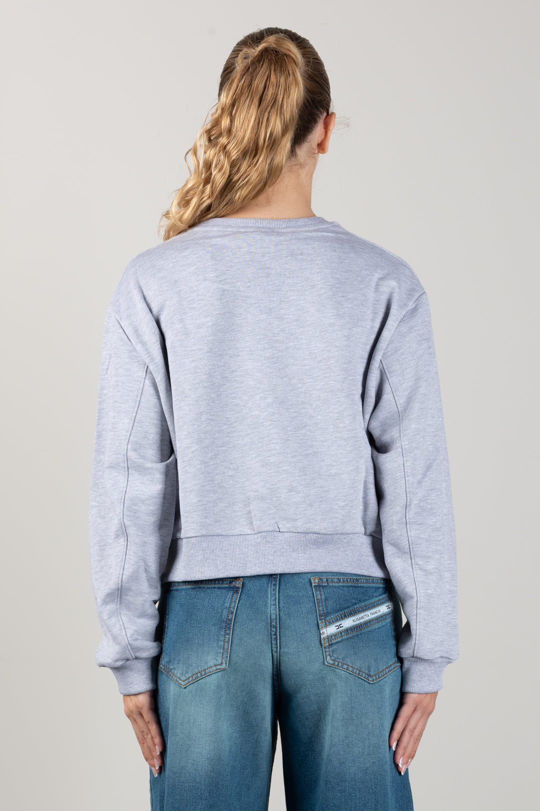 Elisabetta Franchi Bambina Felpa Girocollo con Ricamo Logo Spessorato EFFE181CFF017.5002