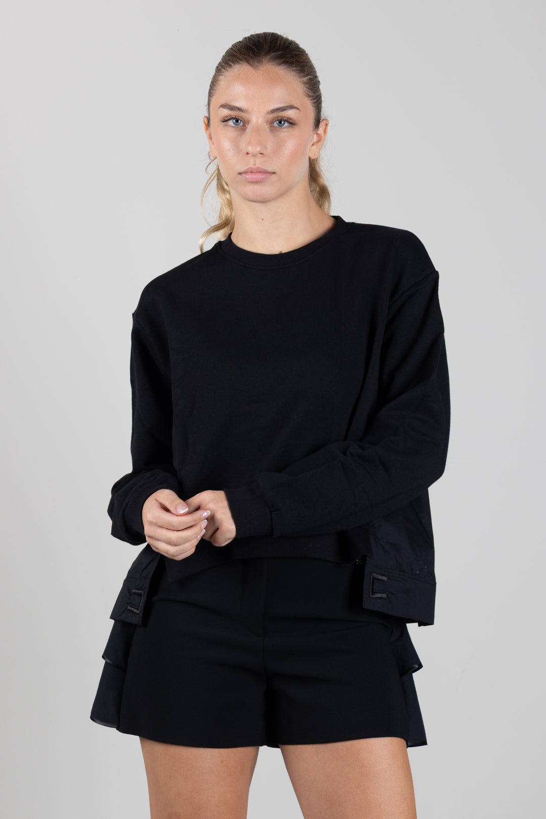Elisabetta Franchi Bambina Felpa Girocollo con Spacchi Laterali e Logo EFFE180CFF017.N135
