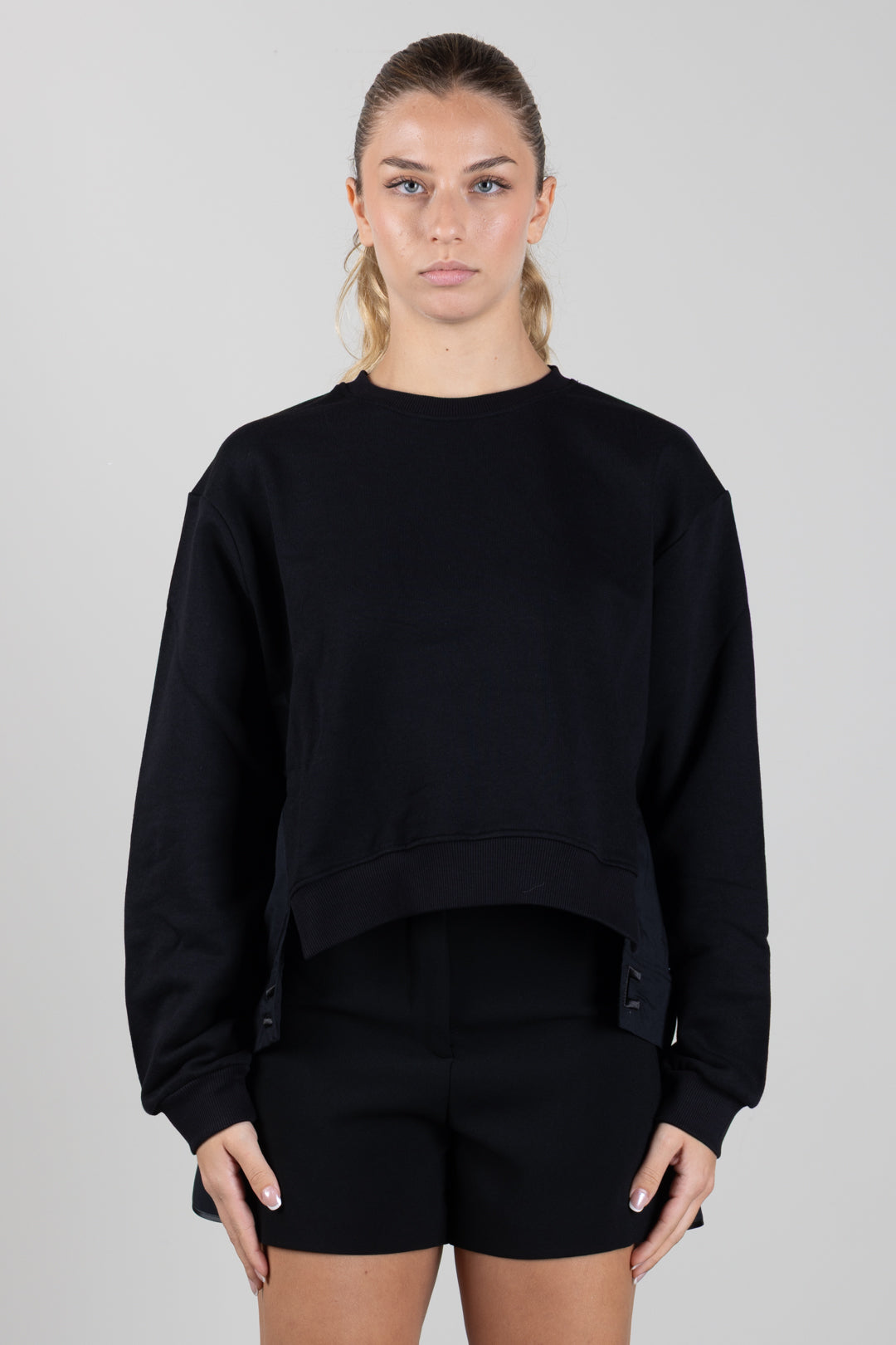 Elisabetta Franchi Bambina Felpa Girocollo con Spacchi Laterali e Logo EFFE180CFF017.N135