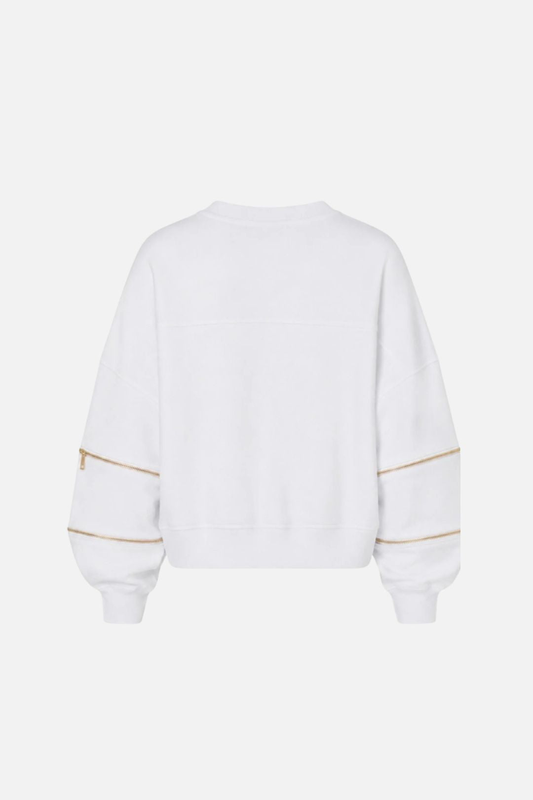 Elisabetta Franchi Felpa Girocollo In Cotone con Logo a Contrasto MD05P66E2 GESSO