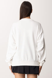 Elisabetta Franchi Felpa In Cotone Lettering MD00146E2 AVORIO