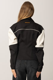 Patrizia Pepe Felpa Racing Color Block con Zip 2M4508 A664 NERO