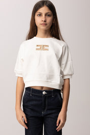 Elisabetta Franchi Bambina Felpa Scatoletta con Logo Cc Forato EFFE1710FF002.0045
