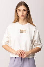 Elisabetta Franchi Bambina Felpa Scatoletta con Logo Cc Forato EFFE1710FF002.0045