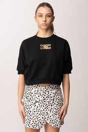 Elisabetta Franchi Bambina Felpa Scatoletta con Logo Cc Forato EFFE1710FF002.N005