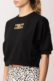 Elisabetta Franchi Bambina Felpa Scatoletta con Logo Cc Forato EFFE1710FF002.N005