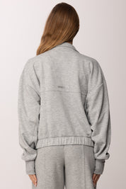 Patrizia Pepe Felpa Zip con Tasche e Coulisse 8M1795 J391 GRIGIO MELANGE
