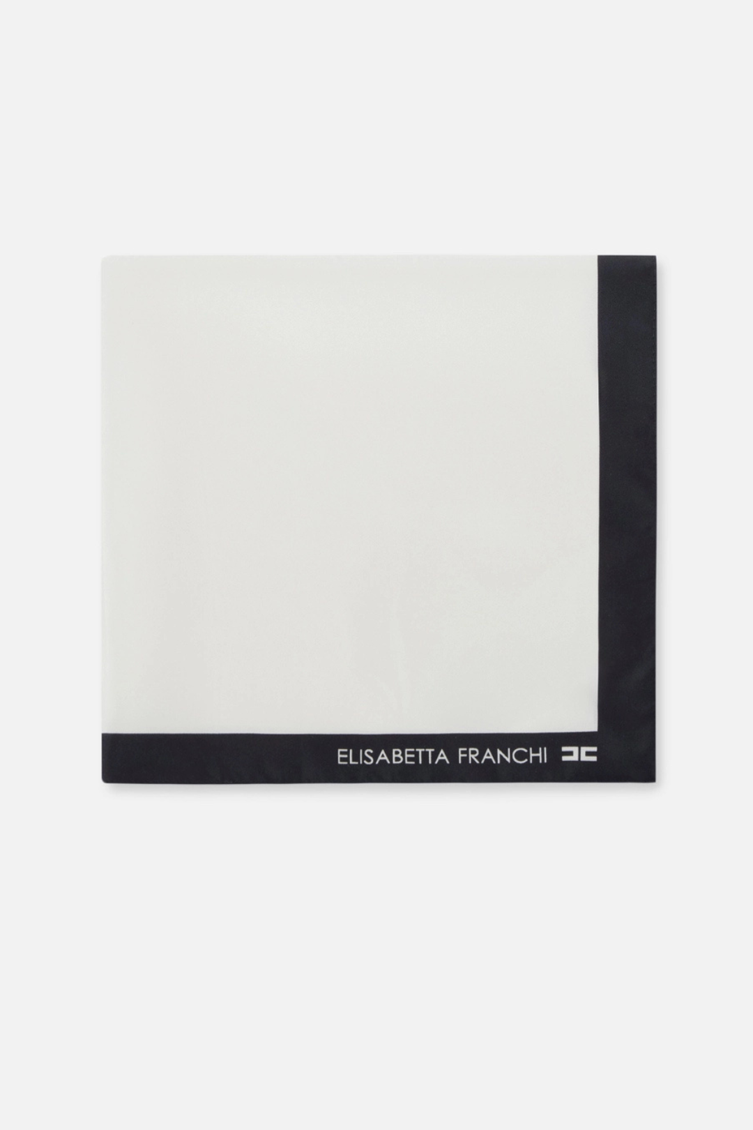 Elisabetta Franchi Foulard In Seta con Stampa Logo FO03F66E2 BURRO/NERO