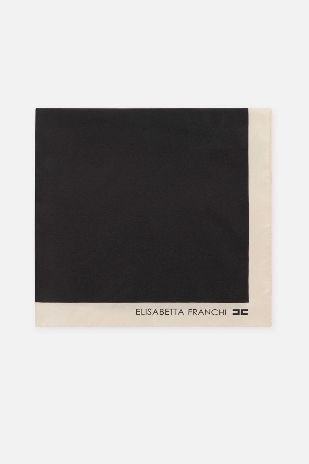 Elisabetta Franchi Foulard In Seta con Stampa Logo FO03F66E2 NERO/BURRO